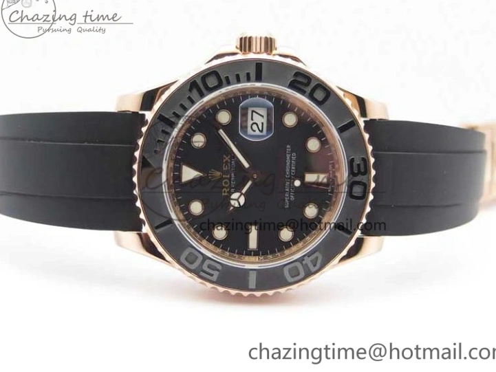 MiroTime 0308 Yacht-Master 116655 RG Wrapped D1F 1:1 Best Edition Black Ceramic Bezel 904L Steel on Oysterflex Rubber Strap A Fashionable 3060